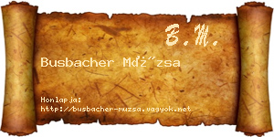Busbacher Múzsa névjegykártya